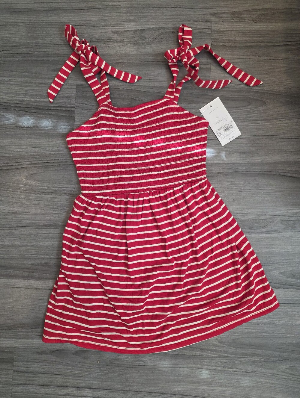 Isabel Maternity Ingrid & Isabel Women Smocked Red Striped Top Blouse XS NWT